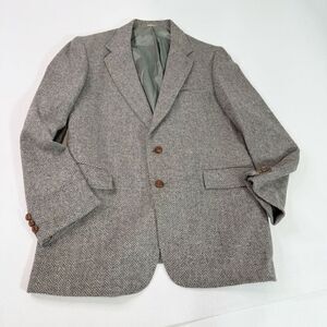 Vintage Tailored Classics by Levi Strauss Mens Jacket 42R Wool Herringbone Brown